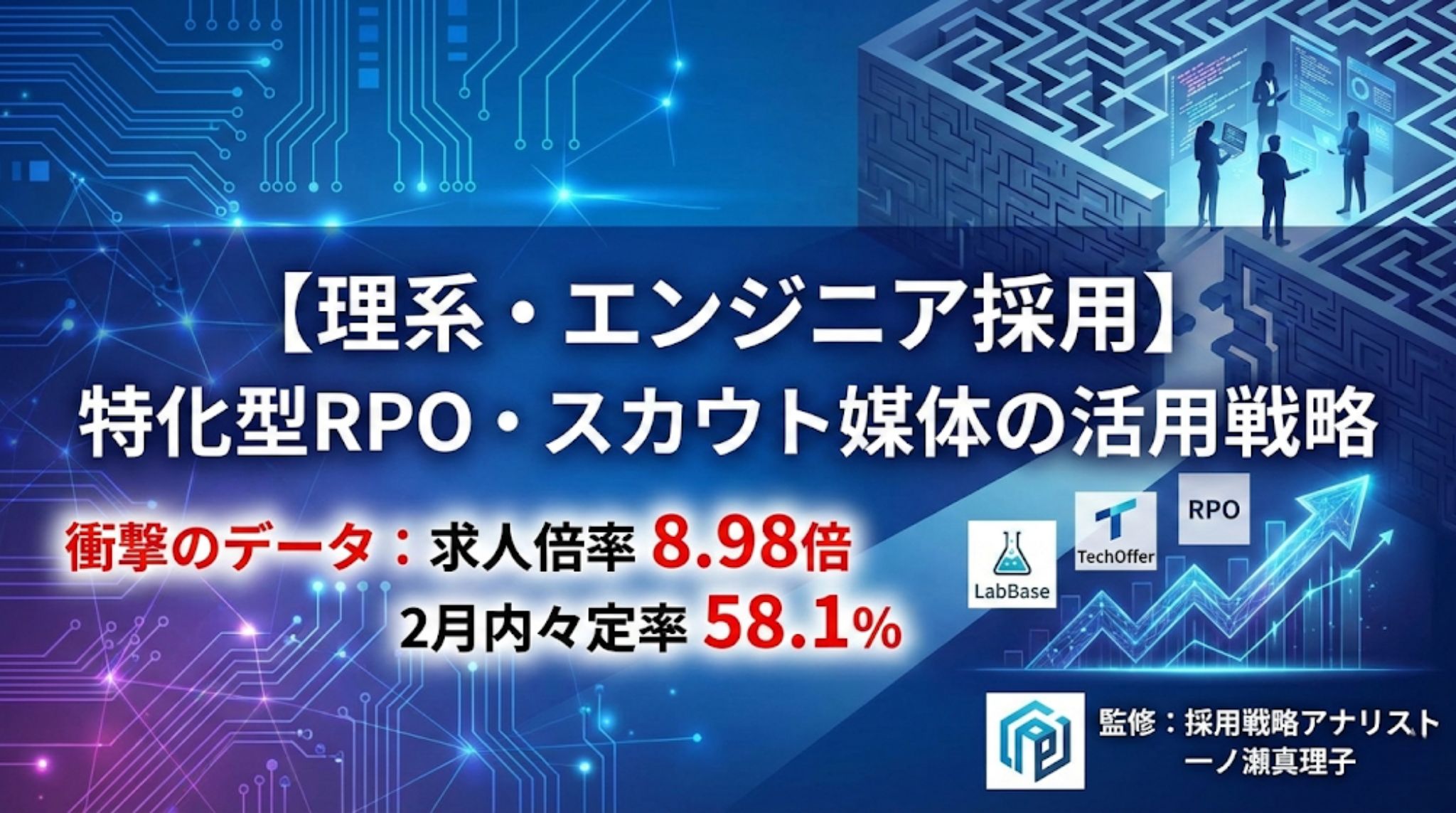 【理系・エンジニア採用】特化型RPO・スカウト媒体の活用戦略｜求人倍率8.98倍の衝撃データとLabBase/TechOffer比較。監修：一ノ瀬真理子
